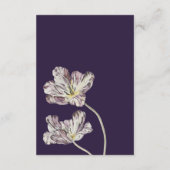Moody Waterverf Paarse Tulpen bruiloft Informatiekaartje (Achterkant)