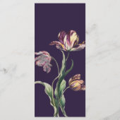 Moody Waterverf Paarse Tulpen bruiloft Menu (Achterkant)