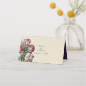 Moody Waterverf Paarse Tulpen Trouwnaam (Achterkant)