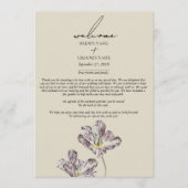 Moody Waterverf Paarse Tulpen Trouwroute Programma (Voorkant)