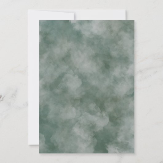 Moody Waterverf Pine Tree Forest Rehearsal Dinner Kaart (Achterkant)