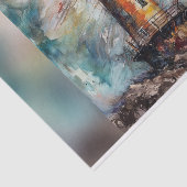 Moody Waterverf Vuurtoren Decoupage Papier (Detail)