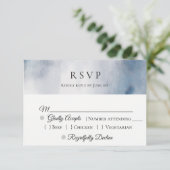 Moody Waterverf Wash Wedding RSVP Kaartje (Staand voorkant)