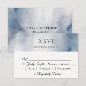 Moody Waterverf Wash Wedding RSVP Kaartje (Voorkant / Achterkant)