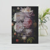 Moody White Peony Faire-part de mariage (Debout devant)