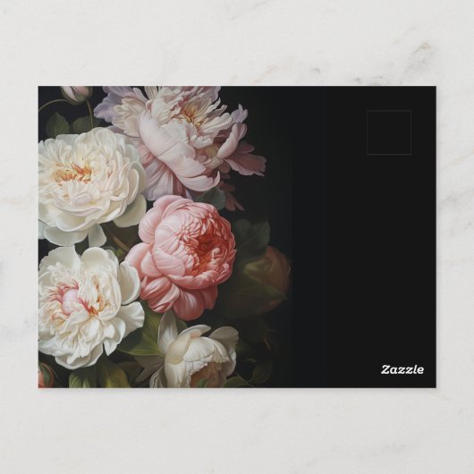 Moody White Peony Mariage Arch Invitation (Dos)