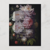 Moody White Peony Mariage Arch Invitation (Devant)