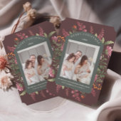 Moody Winter Bloemen Grens Kerst Kaart