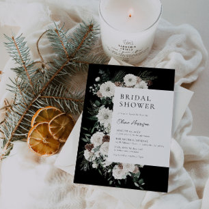 Moody Winter Bloemen Vrijgezellenfeest Kaart