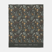 Moody Winter Botanical gepersonaliseerd Fleece Deken (Voorkant)