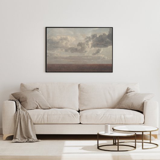 Moody wolken boven het zee.  poster