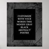 Moody Zwart Grijs Custom Poster Abstract Elegant (Voorkant)