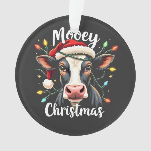 Mooey Christmas Funny Xmas Koe Cattle Lovers Ornament (voorkant)