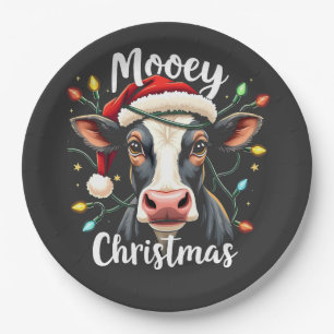 Mooey Christmas Funny Xmas Koe Cattle Lovers Papieren Bordje