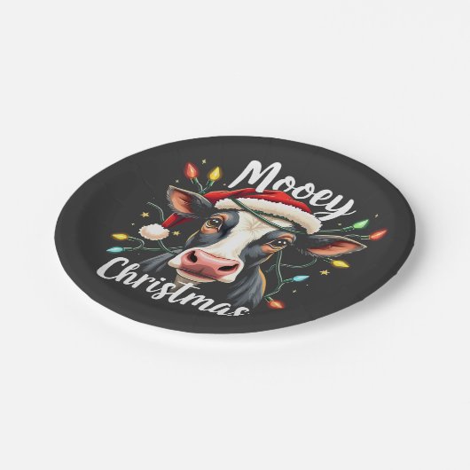 Mooey Christmas Funny Xmas Koe Cattle Lovers Papieren Bordje (Gekanteld)