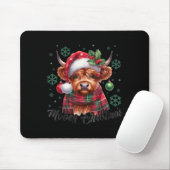 Mooey Christmas Highland Cow Christmas Lights Cow Muismat (Met muis)