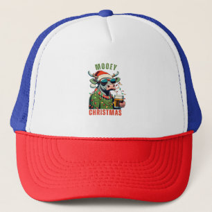 Mooey Christmas Highland Koe Light Santa Hat T-Shi Trucker Pet