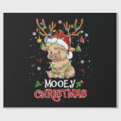 Mooey Highland Koe Kerstmis Cadeaupapier (Vlak)