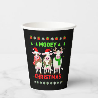 Mooey Kerst Koe Kerstmis Lelijk T-shirt Slaapanzug Papieren Bekers