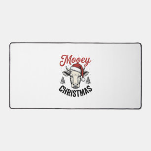 Mooey Kerst Koe Santa Hoed Vintage Gravure De Bureaumat
