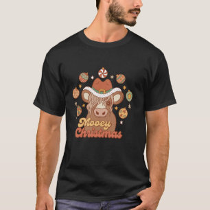 Mooey kerst Koe Xmas Light Santa Hat T-shirt