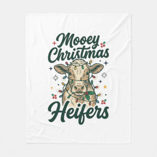 Mooey Kerst Koeien Grappig Koe Kerst Ontwerp Fleece Deken