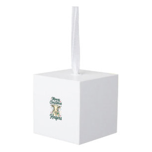 Mooey Kerst Vaarzen Funny Koe Kerst Ontwerp Kubus Ornament