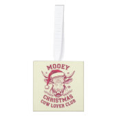 Mooey Kerst Westerne Koe Lover Club Xmas Seizoen Kubus Ornament (Voorkant)