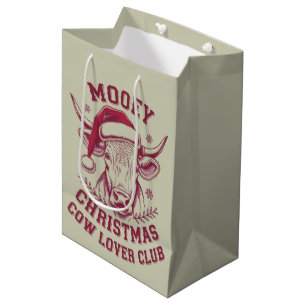 Mooey Kerst Westerne Koe Lover Club Xmas Seizoen Medium Cadeauzakje