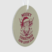 Mooey Kerst Westerne Koe Lover Club Xmas Seizoen Ornament (voorkant)