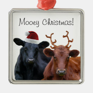 Mooey Kerstfeestay Costume Cattle Metalen Ornament