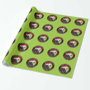 Mooey KerstHappy Moo Year Santa Hat Cow Cadeaupapier