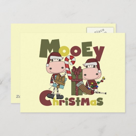 Mooey Kerstmis Feestdagenkaart (Voorkant / Achterkant)