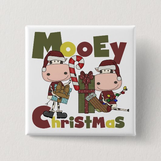 Mooey Kerstmis Vierkante Button 5,1 Cm (Voorkant)