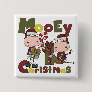 Mooey Kerstmis Vierkante Button 5,1 Cm