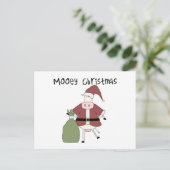 Mooey Koe Kerst Tshirts en Cadeaus Feestdagenkaart (Staand voorkant)