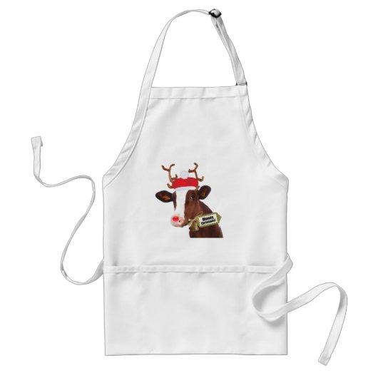 Mooey Merry kerstrennierkoe Standaard Schort (Voorkant)