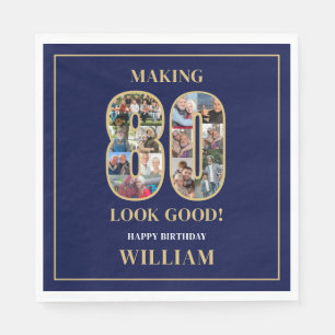 Mooi 80 Lijken Foto Collage 80ste Verjaardag Servet