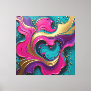 Mooi Abstracte Hartswirl – Moderne Kleurrijke Kuns Canvas Afdruk