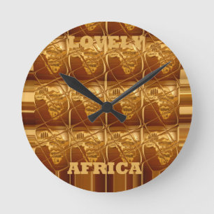 Mooi Afrika Afrika brengt design Gouden colors.pn Ronde Klok