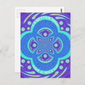 Mooi Afrikaans Blauw Mandala Flora ontwerp Briefkaart (Voorkant / Achterkant)