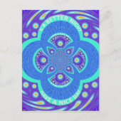 Mooi Afrikaans Blauw Mandala Flora ontwerp Briefkaart (Voorkant)