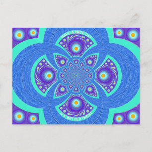 Mooi Afrikaans Blauw Mandala Flora ontwerp Briefkaart