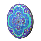 Mooi Afrikaans Blauw Mandala Flora ontwerp Dartbord (Voorkant Rechts)