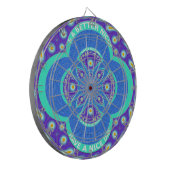 Mooi Afrikaans Blauw Mandala Flora ontwerp Dartbord (Voorkant Links)