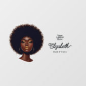 Mooi Afro-ontwerp voor kapperszaak voor Afro-Ameri Raamsticker (Vel)