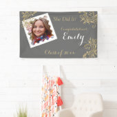 Mooi, Afstuderen, Faux Glitter, Aangepaste foto, Spandoek (Insitu)