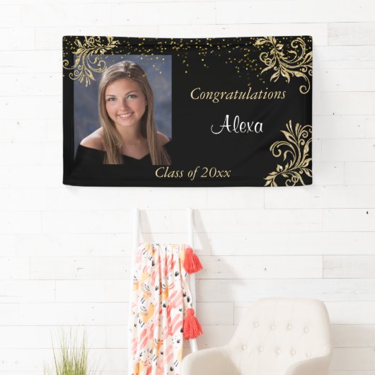 Mooi, Afstuderen, Gouden Glitter, Douanefoto, Spandoek (Insitu)