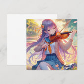 Mooi anime meisje spelen de viool (Voorkant / Achterkant)