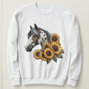 Mooi Appaloosa Paard met Zonnebloemen Trui